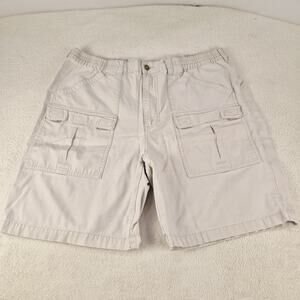 Cabela's Cargo Shorts Mens 38 Tan Outdoor Hiking Multi Pocket Cotton Defects